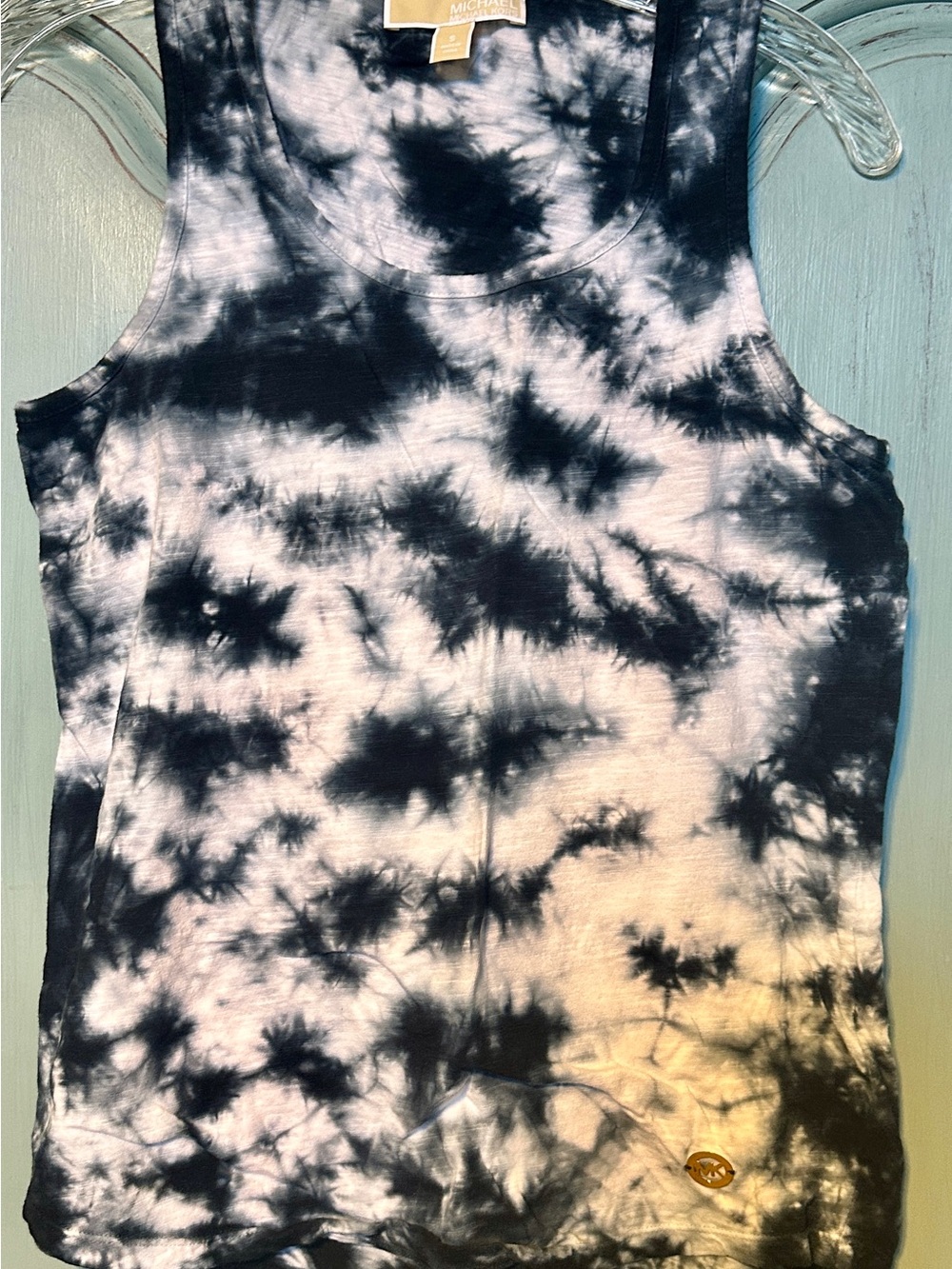 Michael Kors Navy & White Tie-Dye Tank